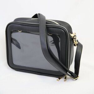 Crossbody, Vegan leather bag w/ clear vinyl display